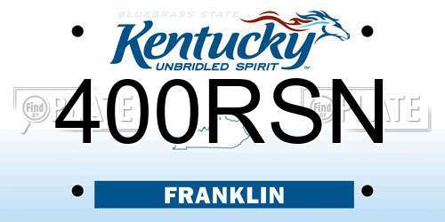 400RSN Kentucky License Plate