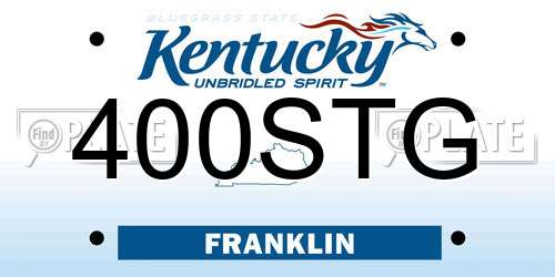 400STG Kentucky License Plate