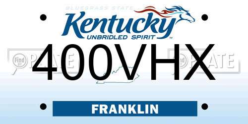 400VHX Kentucky License Plate