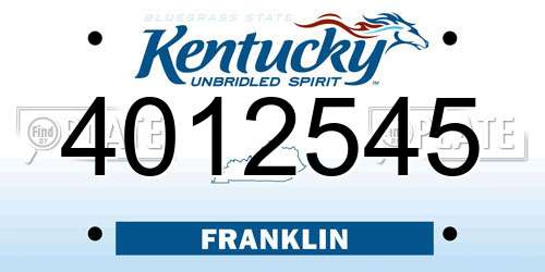 4012545 Kentucky License Plate