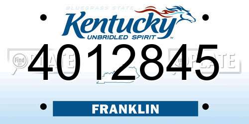 4012845 Kentucky License Plate