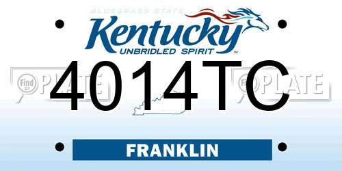 4014TC Kentucky License Plate
