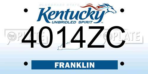 4014ZC Kentucky License Plate