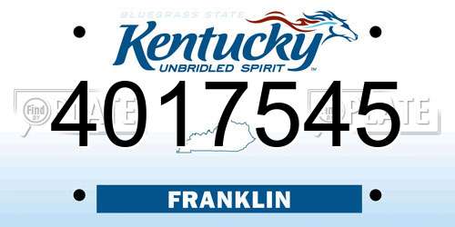 4017545 Kentucky License Plate