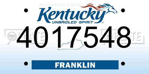 4017548 Kentucky License Plate
