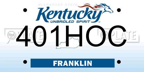 401HOC Kentucky License Plate