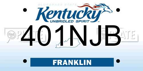401NJB Kentucky License Plate