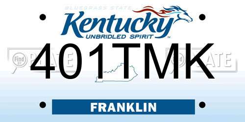 401TMK Kentucky License Plate