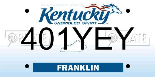 401YEY Kentucky License Plate