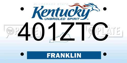 401ZTC Kentucky License Plate