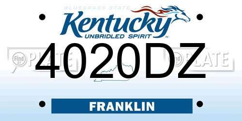 4020DZ Kentucky License Plate