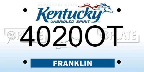 4020OT Kentucky License Plate