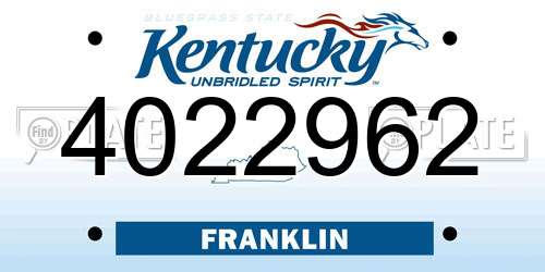 4022962 Kentucky License Plate