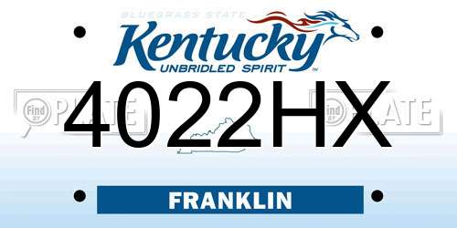 4022HX Kentucky License Plate