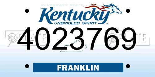 4023769 Kentucky License Plate