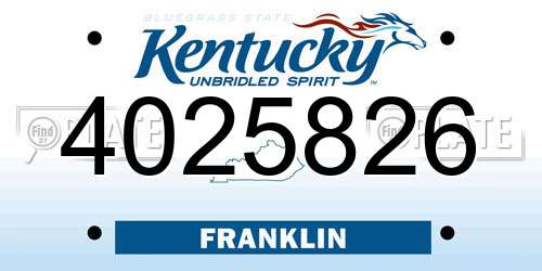 4025826 Kentucky License Plate