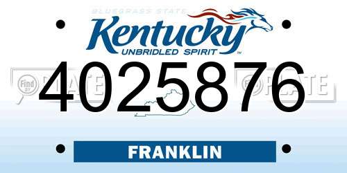 4025876 Kentucky License Plate