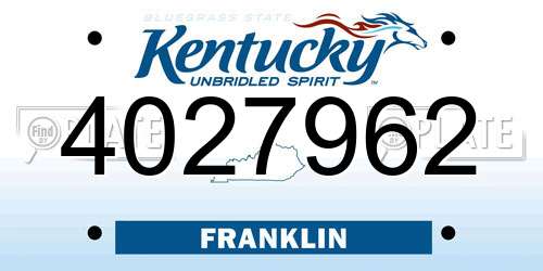 4027962 Kentucky License Plate