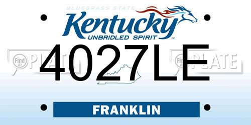 4027LE Kentucky License Plate