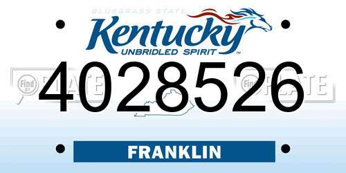4028526 Kentucky License Plate