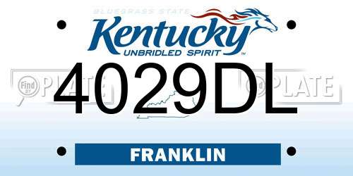 4029DL Kentucky License Plate