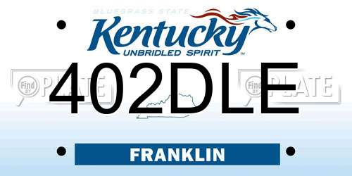 402DLE Kentucky License Plate