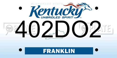 402DO2 Kentucky License Plate