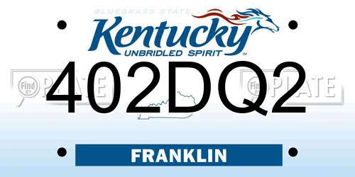 402DQ2 Kentucky License Plate