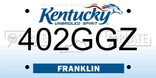 402GGZ Kentucky License Plate