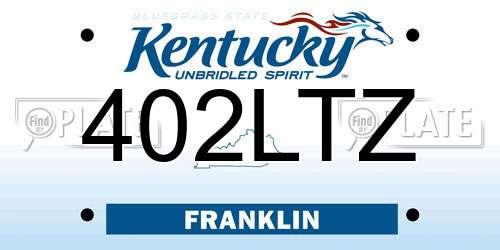 402LTZ Kentucky License Plate