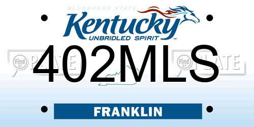 402MLS Kentucky License Plate