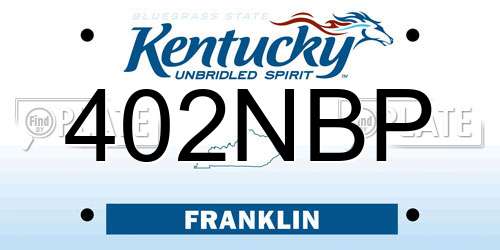 402NBP Kentucky License Plate