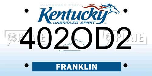 402OD2 Kentucky License Plate