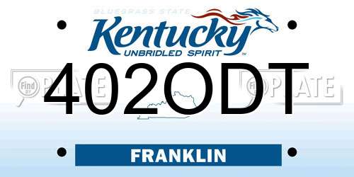 402ODT Kentucky License Plate