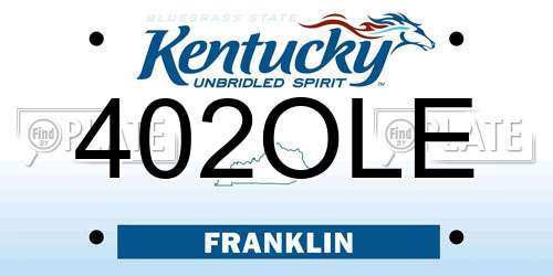 402OLE Kentucky License Plate