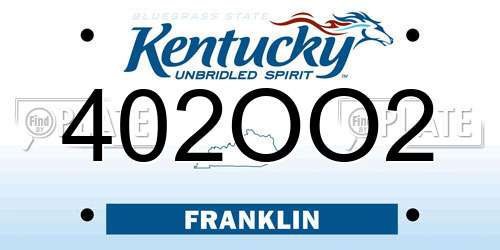 402OO2 Kentucky License Plate