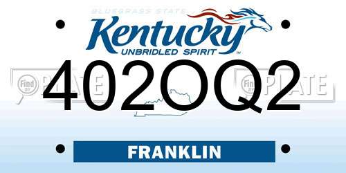 402OQ2 Kentucky License Plate
