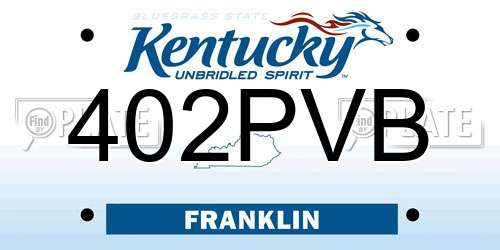 402PVB Kentucky License Plate