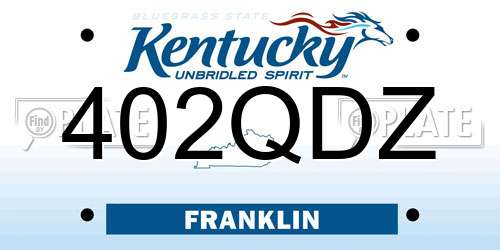 402QDZ Kentucky License Plate