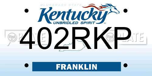 402RKP Kentucky License Plate