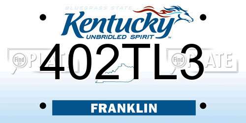 402TL3 Kentucky License Plate