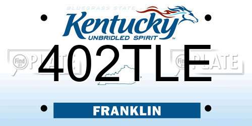 402TLE Kentucky License Plate