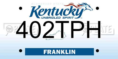 402TPH Kentucky License Plate