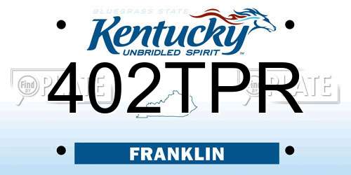 402TPR Kentucky License Plate