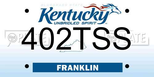 402TSS Kentucky License Plate