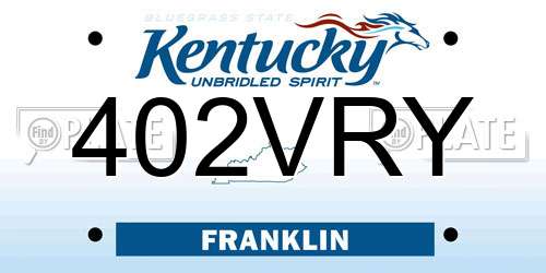 402VRY Kentucky License Plate