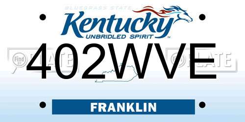 402WVE Kentucky License Plate