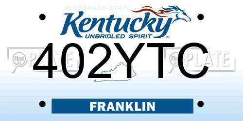 402YTC Kentucky License Plate