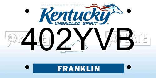 402YVB Kentucky License Plate