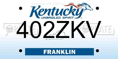 402ZKV Kentucky License Plate